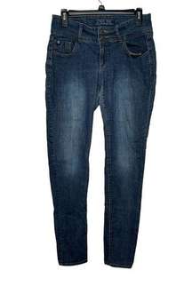 Cest Toi Women's Jeans Skinny Double Button Closure Denim Dark Blue Waist Sz. 28