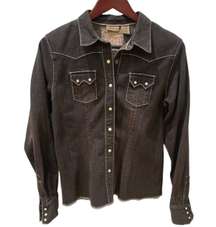 Nordstrom  Western Cowgirl Shirt Denim Black M Country