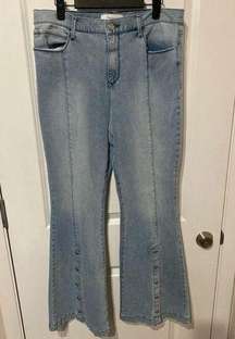 Skinnygirl Jeans high rise flare with buttons 32