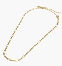 NWT Madewell Paperclip Chain Necklace In Vintage Gold