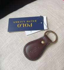 Polo Ralph Lauren Women's Keychain Key Fob Leather Brown NWT