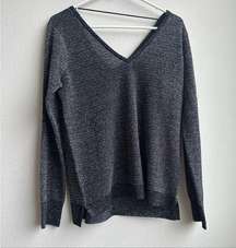 NYDJ Metallic V Neck Sweater size small