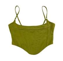 - Corset Style Crop Top in Olive Green