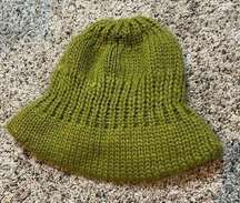 Green Knit Crochet Beanie Hat Cap