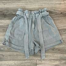 LIKE NEW  Size S Grey Paperbag Tie High Waisted Shorts