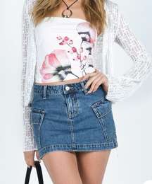 Denim Cargo Mini Skirt