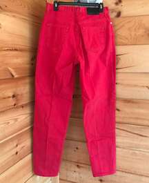 RED HIGH WAISTED  LONG LEG JEANS PANTS