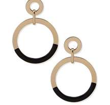 DKNY Coated Open Circle Drop Earrings in Gold-Tone MSRP $42 NWT