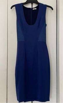 L’AGENCE Royal Blue Scoop-neck Cocktail Dress Sz 8