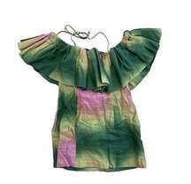 The Wolfgang - Off Shoulder Tie Dye Mini Dress in Green & Purple