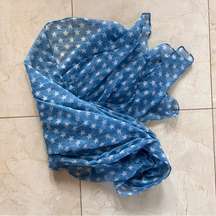 Revolve Blue/White Starred Scarf Sz Medium