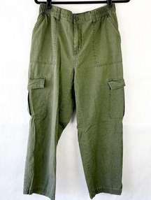 Aeropostale Cropped Cargo Pants Green Womens Size Large