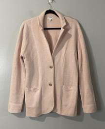 J. CREW Factory Sweater Blazer Size Large Pink Casual Work Preppy Comfort Modern