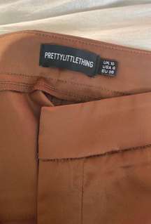 Pretty Little Thing Brown Satin Flare Pants