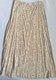 New York Clothing Co. Maxi Floral Skirt Beige