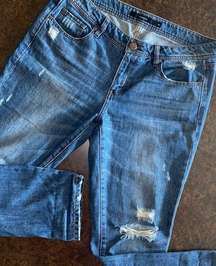 Harper Distressed Straight Leg Jeans - size 30