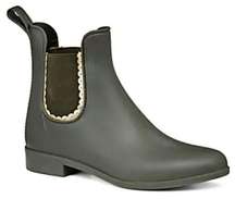 JACK Rogers Sallie Scallop Edge Trim Rubber Ankle Bootie Rain Boots Olive Green