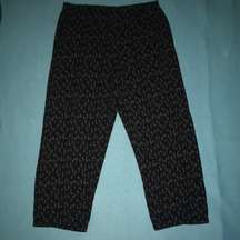 𝅺FOUNDED 1989 Vintage Blue- black pull on with ditzy flower print pants size L