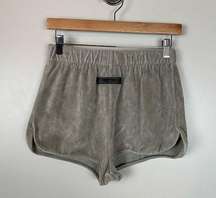 ESSENTIALS Fear of God Velour Beach Shorts in gray size medium FOG