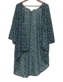 LulaRoe Womens Semi Sheer Oversized Poncho Shrug Wrap Floral Feminine Duster | M