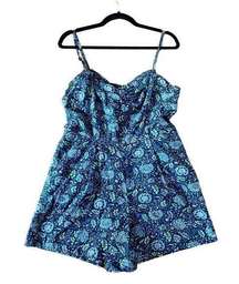 Jack Wills blue strappy romper size 10