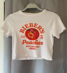 Justin Bieber peach baby tee