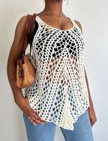 Cream Crochet Tank Top