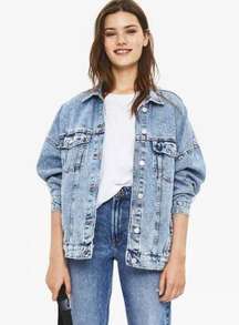 Bershka  Oversized Acid Wash Denim Jacket