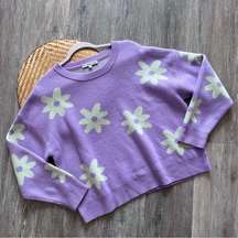 The cashmere project 100% cashmere daisy print boxy sweater