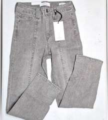 December High-Rise Slim Straight Gray Jeans Size 28/6 New!