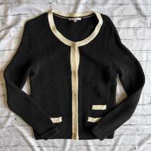 Black Knit Cardigan Normcore Modest Medium Minimalist