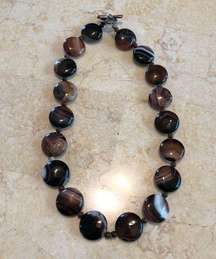 NEW Brown Onyx Agate Necklace