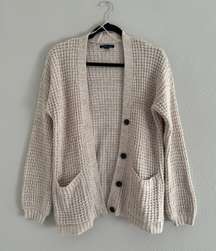 chunky waffle knit cardigan