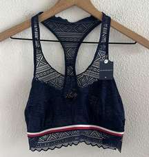 NWT Tommy Hilfiger Lace High Neck Bralette Classic Print Medium