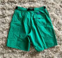 Green Vintage  Sport Shorts Cotton High Waisted Buckle Belt Shorts