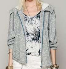 zip front jacket hoodie dolman M