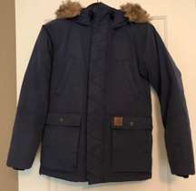 Winter Kenway Parka Coat Jacket Blue Faux Fur Hood S Work Snow WIP