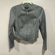 Bebe Gray leather jacket