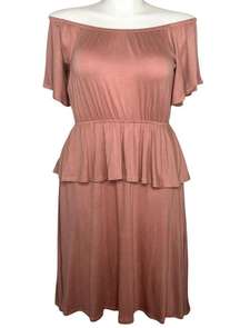 Blush Off the Shoulder Tiered Dress - Size Large