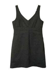 NY & Co Gray Sleeveless V Neck Empire Waist Stretch Dress Size 14 All Occasion