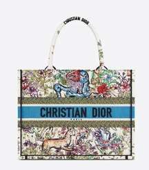 NWT Dior MEDIUM DIOR BOOK TOTE Latte D-Constellation Embroidery