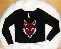 Cozy Cropped Fox Sweater 🦊 Sz M