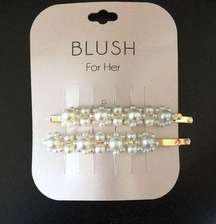 2 Elegant Blush Pearl Daisies Bobby Pins