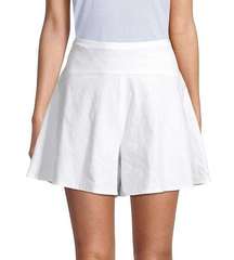 NWT Vince Linen Blend Pull On High Waisted Flounce Flared Shorts White Womens 10