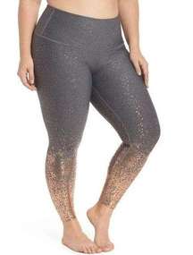 Lane Bryant Livi Active Rose Gold Metallic Ombre Splatter Leggings Gray Plus 26