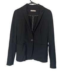 Olivia Moon Black Long Sleeve One Button Workwear Blazer Women Sz S