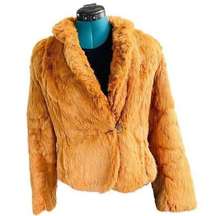 100% Rabbit Women’s British Tan Fur Coat Size Small