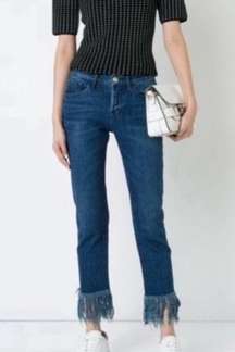 NWOT 3x1 tassel fringe jeans Lima cotton cropped straight leg