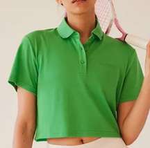 Outdoor Voices Birdie Cropped Polo - Kelly Green