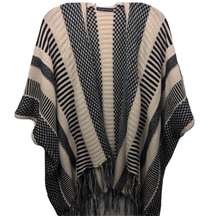 Hot & Delicious Sweater Poncho with Fringe Size S/M